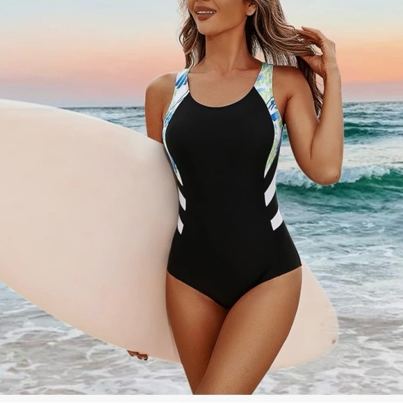 Women’s 1 piece Athletic Racerback Sports Training Bathing Suit ForSwimming Laps - Picture 5 of 8